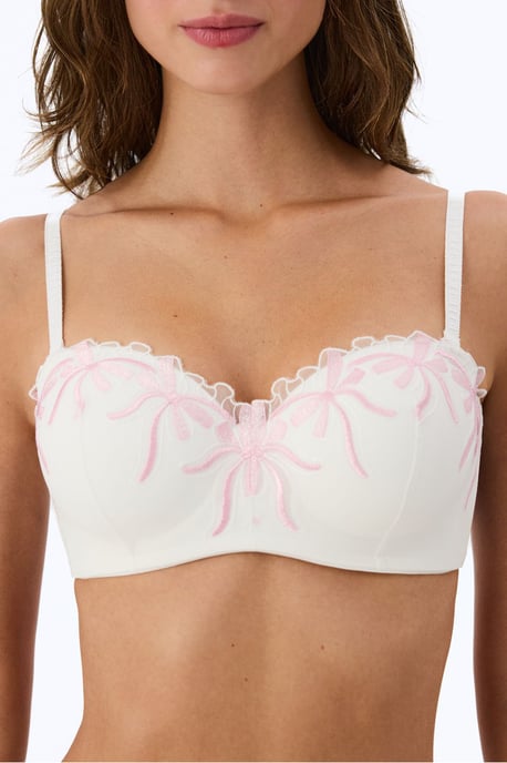 Distressed Embroidered Bow Pattern Brazilian Briefs - Image 3