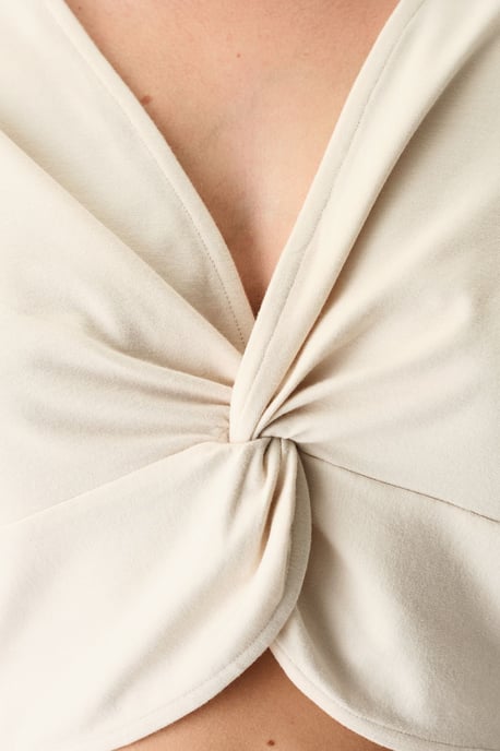 Oversized sweatshirt i midi-modell med V-ringning och knytbanddetalj - Image 3