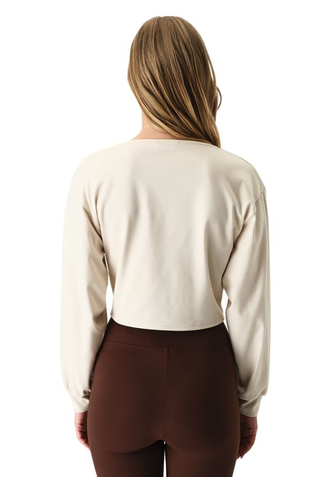 Oversized sweatshirt i midi-modell med V-ringning och knytbanddetalj - Image 4