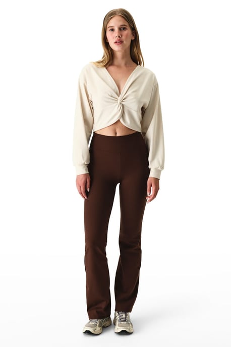 Oversized sweatshirt i midi-modell med V-ringning och knytbanddetalj - Image 5
