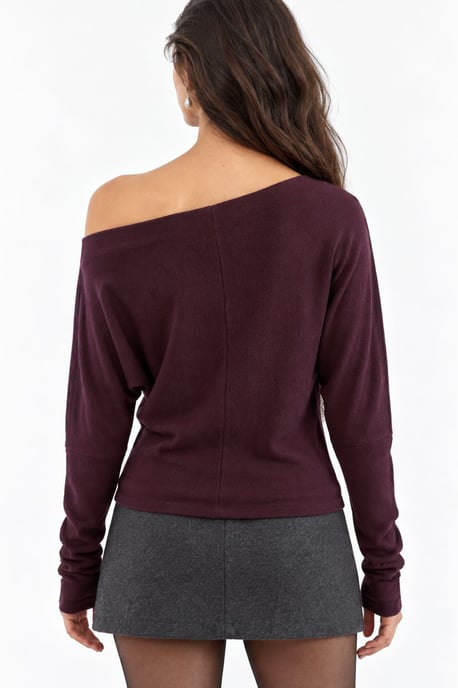 Boat Neck Blouse with Stone Accessory - Image 4