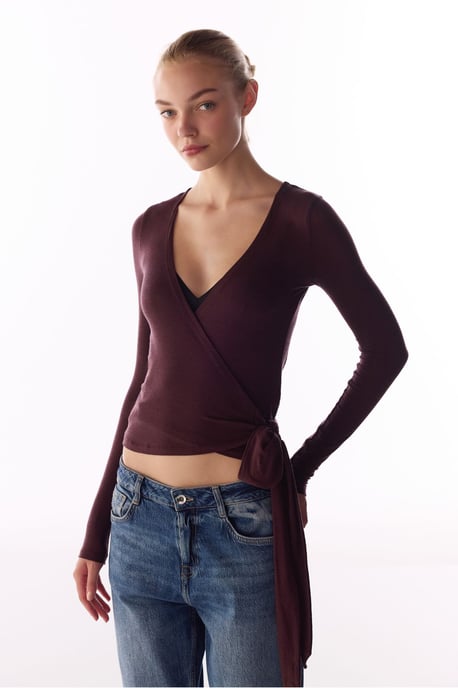 Cashmere Envelope Long Sleeve Blouse - Image 3