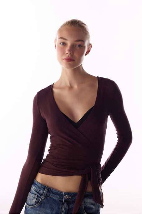 Cashmere Envelope Long Sleeve Blouse - Image 4