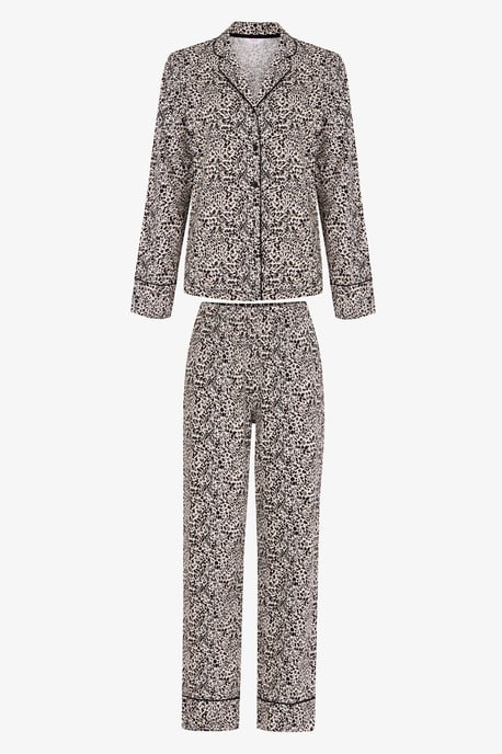 Penti Noir Garden pyjamaset med leopardmönster, långärmad skjorta och byxor - Image 6