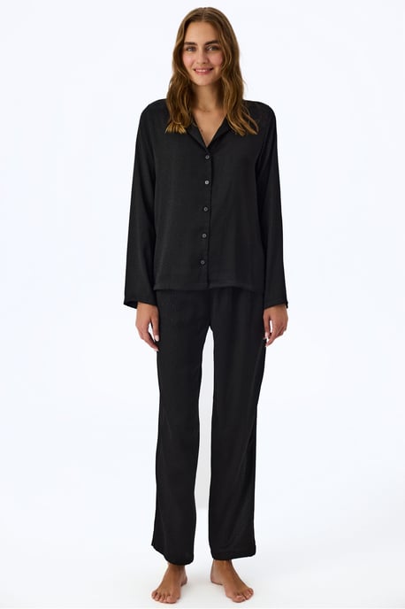 Penti Fleur satijnen pyjamaset met slangenprint, shirt met lange mouwen en broek - Image 1
