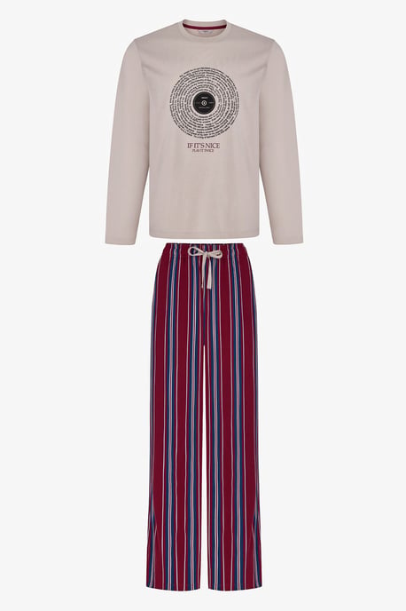 Men's Soundwave Striped Long Sleeve Pajama Set - Image 1