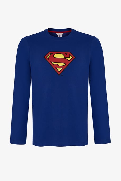 Men's Superman Plaid Pajama Set With Long Sleeves - Image 2