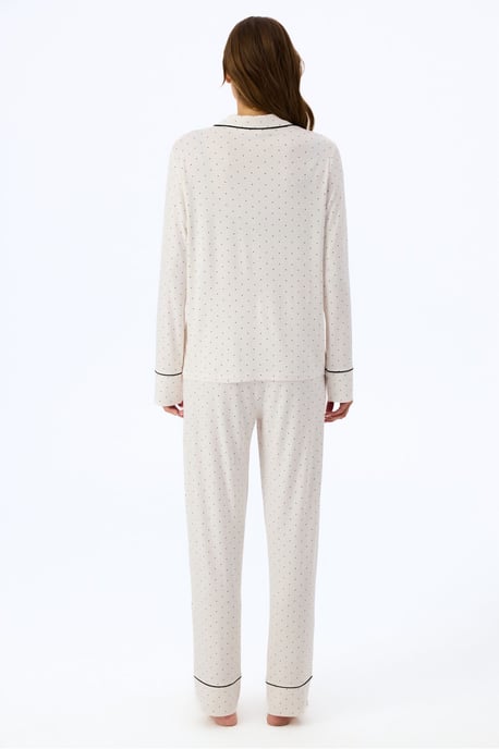 Arya Polka Dot Long Sleeve Shirt Trousers Pajama Set - Image 2