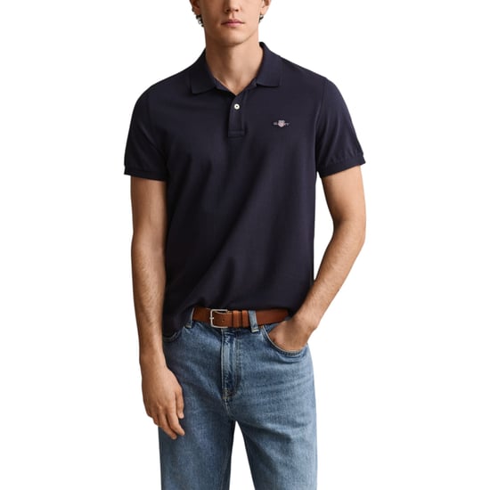 Mens Polo Shirt Regular Fit Pique Golf Tee Shorts Sleeve Shield Tennis Top - Image 3