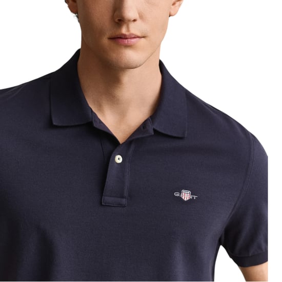 Mens Polo Shirt Regular Fit Pique Golf Tee Shorts Sleeve Shield Tennis Top - Image 4