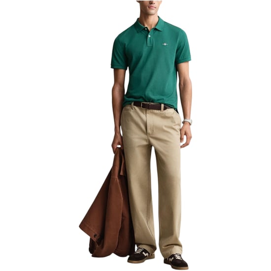 Mens Polo Shirt Regular Fit Pique Golf Tee Shorts Sleeve Shield Tennis Top - Image 3