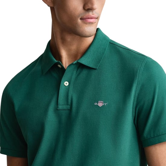 Mens Polo Shirt Regular Fit Pique Golf Tee Shorts Sleeve Shield Tennis Top - Image 4