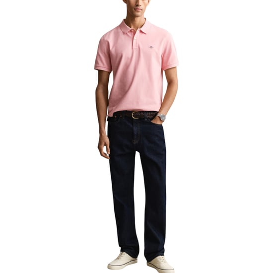 Mens Polo Shirt Regular Fit Pique Golf Tee Shorts Sleeve Shield Tennis Top - Image 3