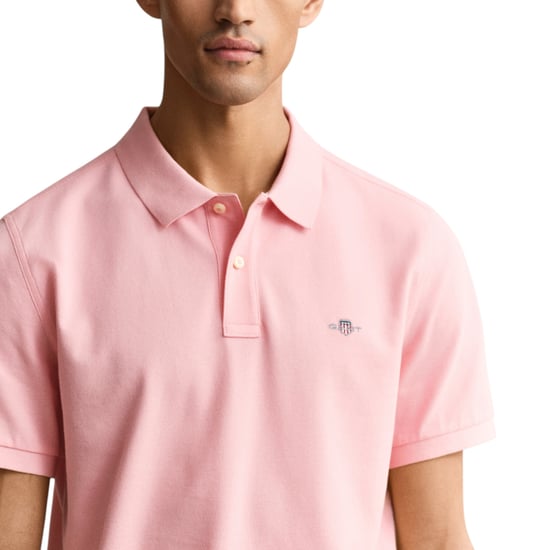 Mens Polo Shirt Regular Fit Pique Golf Tee Shorts Sleeve Shield Tennis Top - Image 4