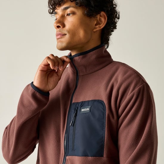 Regatta Mens Frankie Full Zip Fleece Jacket (Dark Cherry/Navy) - Image 4