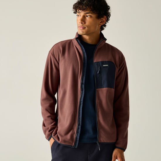 Regatta Mens Frankie Full Zip Fleece Jacket (Dark Cherry/Navy) - Image 6