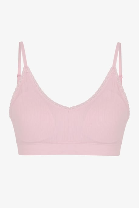 Lace Pattern Removable Pad Seamless Bralette - Image 5