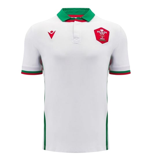 Macron Welsh Rugby Union-uittenue voor kinderen 2024 (Wit/Groen) - Image 1