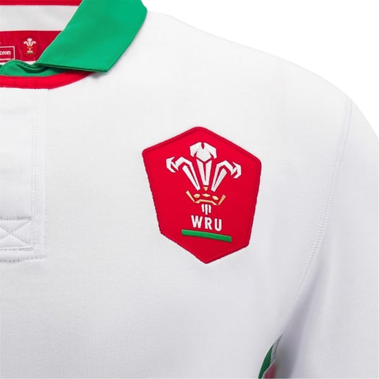 Macron Welsh Rugby Union-uittenue voor kinderen 2024 (Wit/Groen) - Image 3