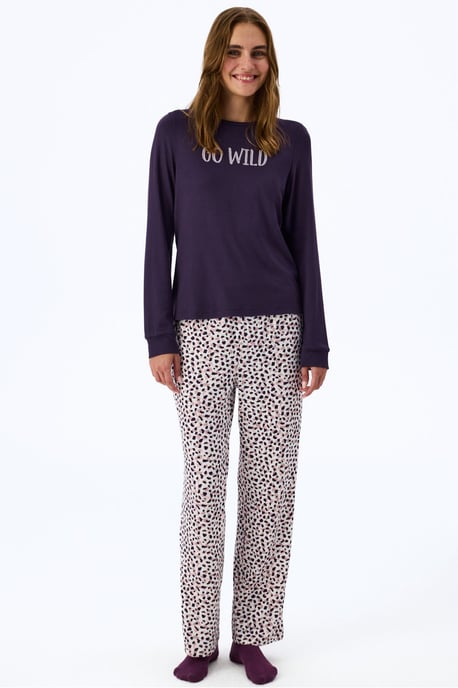 Midnight Mood Slogan Print Long Sleeve T-Shirt Pyjama Top - Image 3