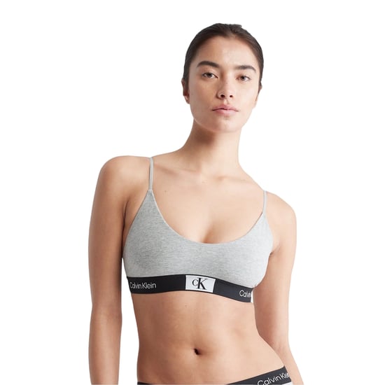 Calvin Klein Dames-bralette met driehoekige cups en spaghettibandjes (Grijze Heide) - Image 1