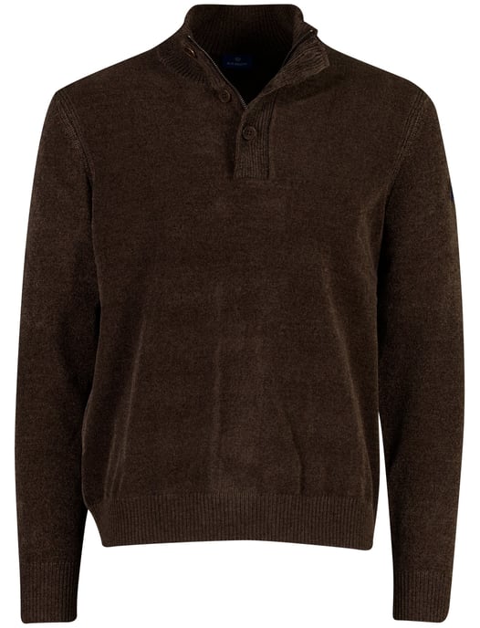 Trui Blue Industry bruin half zip knopen en rits - Image 1