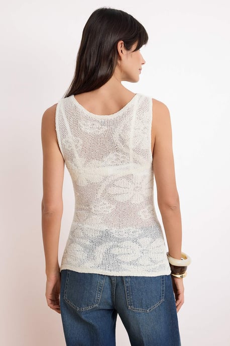 TRENDYOLMİLLA Dames Ecru Bloemen Mouwloos Getailleerd Blouses - Image 5