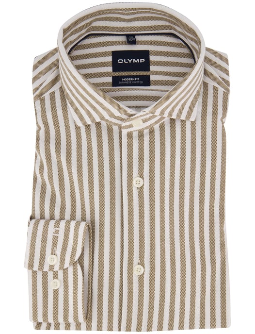 Overhemd Olymp bruin Japanese Knitted stretch - Image 2