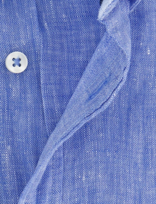 Linnen Fynch Hatton overhemd middenblauw - Image 4