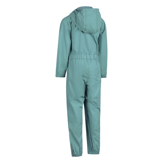 Trespass Barn/Kids Button Rain Suit (Greensea/Wisteria) - Image 2