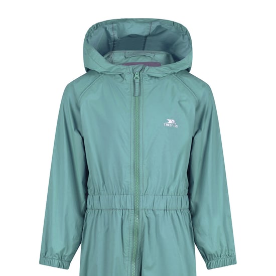 Trespass Barn/Kids Button Rain Suit (Greensea/Wisteria) - Image 3