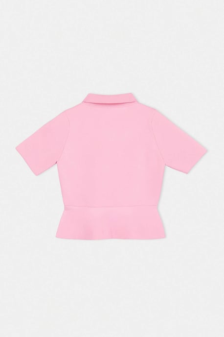 TRENDYOLMİLLA Dames Roze Effen Kort Getailleerd Blouses - Image 4
