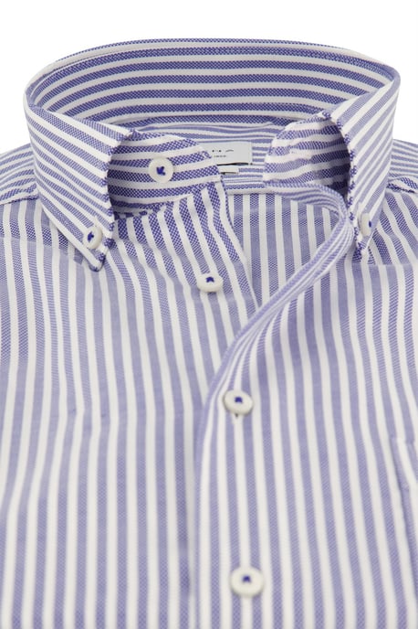 Eterna overhemd korte mouw blauw gestreept - Image 3