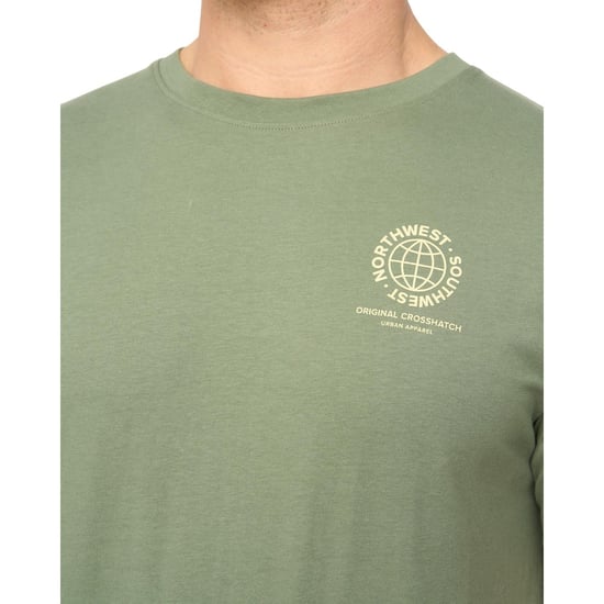 Crosshatch Herr T-shirt Chittingtons (Svart Oliv) - Image 4