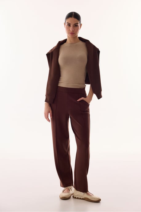 Mid-waist Oversized Straight-leg Jersey Trousers - Image 4
