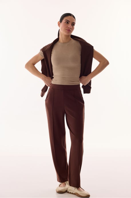 Mid-waist Oversized Straight-leg Jersey Trousers - Image 5