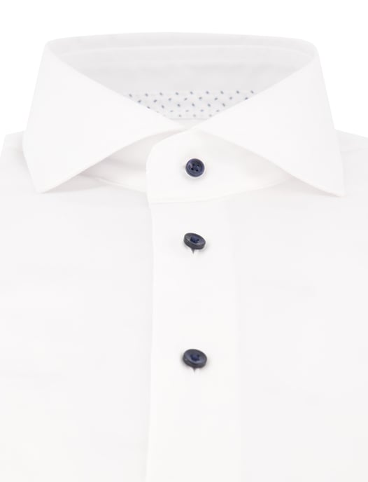 katoenen Michaelis overhemd wit slim fit effen strijkvrij - Image 3