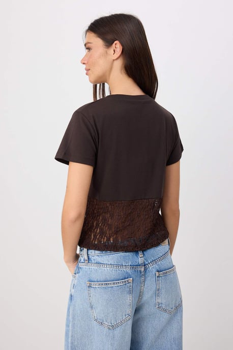 TRENDYOLMİLLA Dames Bruin Effen Kort Getailleerd Blouses - Image 3