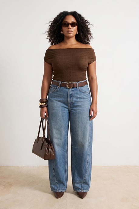 Trendyol Curve Dam Brun Enfärgad Ärmlös Figursydd Plus size Blusar - Image 2