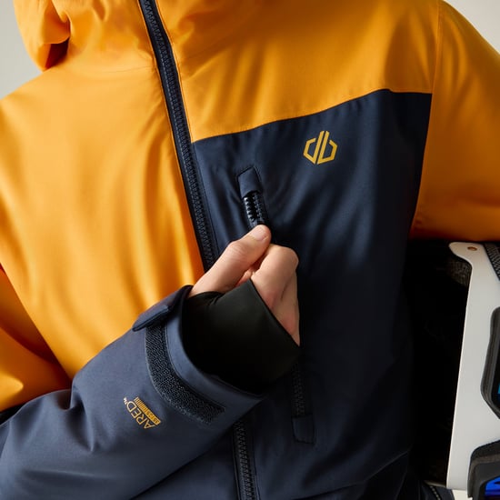 Dare 2B Mens Halfpipe IV Colour Block Ski Jacket (Navy/Electric Orange) - Image 3