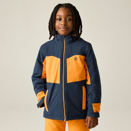 Dare 2B Rip It-skijas voor kinderen (Marineblauw/Elektrisch oranje) - Image 1