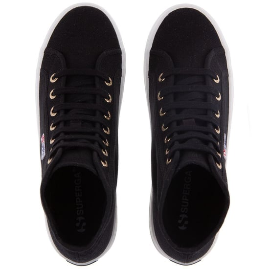 Superga Womens/Ladies 2341 Cotu Alpina High Tops (Black/Pale Gold) - Image 2