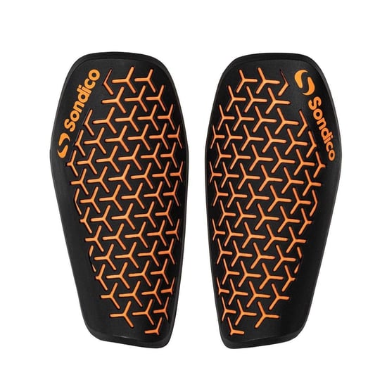 Sondico Unisex-skenbensskydd för vuxna, Flex Honeycomb, utan snörning (Svart/orange) - Image 1