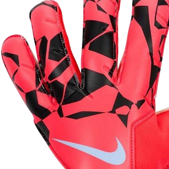 Nike Unisex-målvaktshandskar för vuxna med geometriskt mönster i Mercurial-serien (Röd/Svart) - Image 3