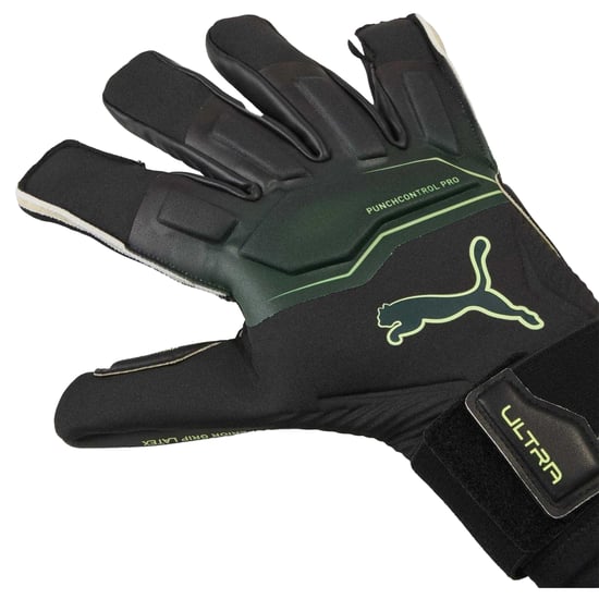 Puma Unisex-målvaktshandskar för vuxna: Ultra Ultimate Hybrid (Svart/grön) - Image 2