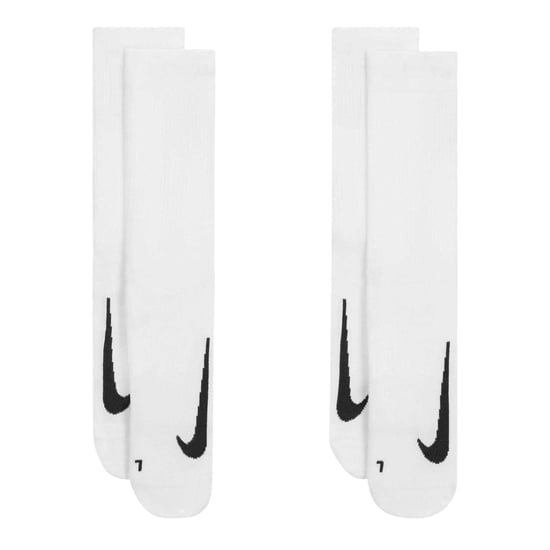 Nike Unisex Adult Multiplier Running Crew Socks (Pack of 2) (White/Black) - Image 3