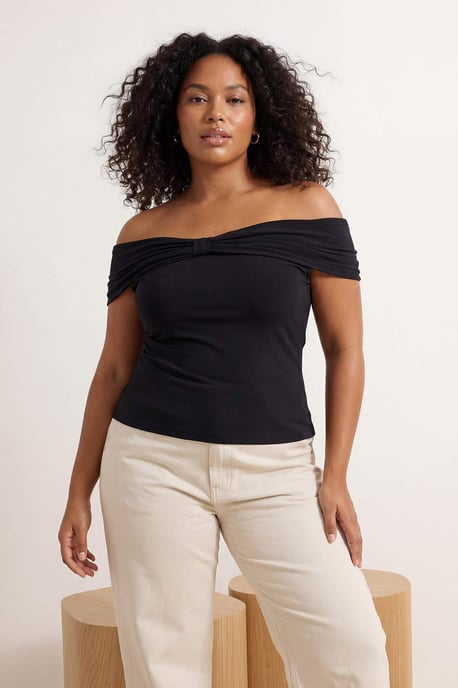Trendyol Curve Dames Zwart Effen Mouwloos Getailleerd Grote maten Blouses - Image 1