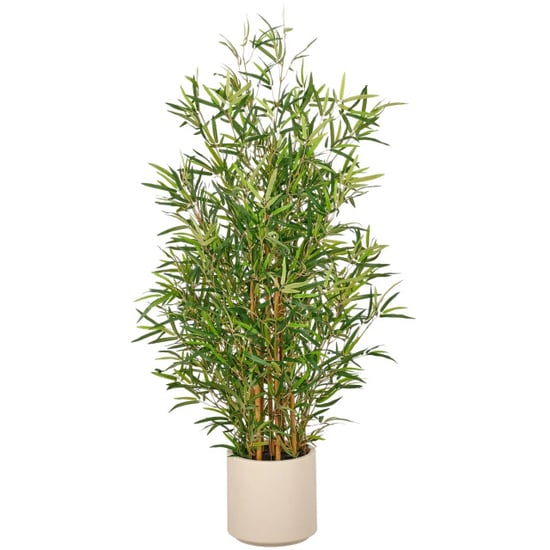 Kopu ® kunstplant bamboe 130 cm 1978 bladeren crème pot fargesia - Image 1