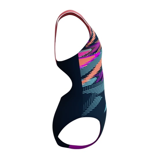 Speedo Digitaal bedrukt eendelig zwempak met print voor tieners (Koraal) - Image 3