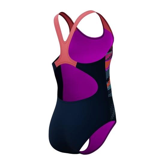 Speedo Digitaal bedrukt eendelig zwempak met print voor tieners (Koraal) - Image 4